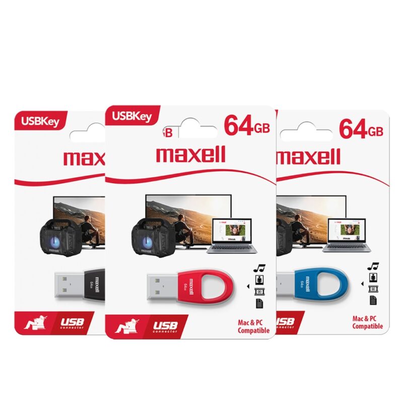 Pendrive Maxell Key 64GB colores