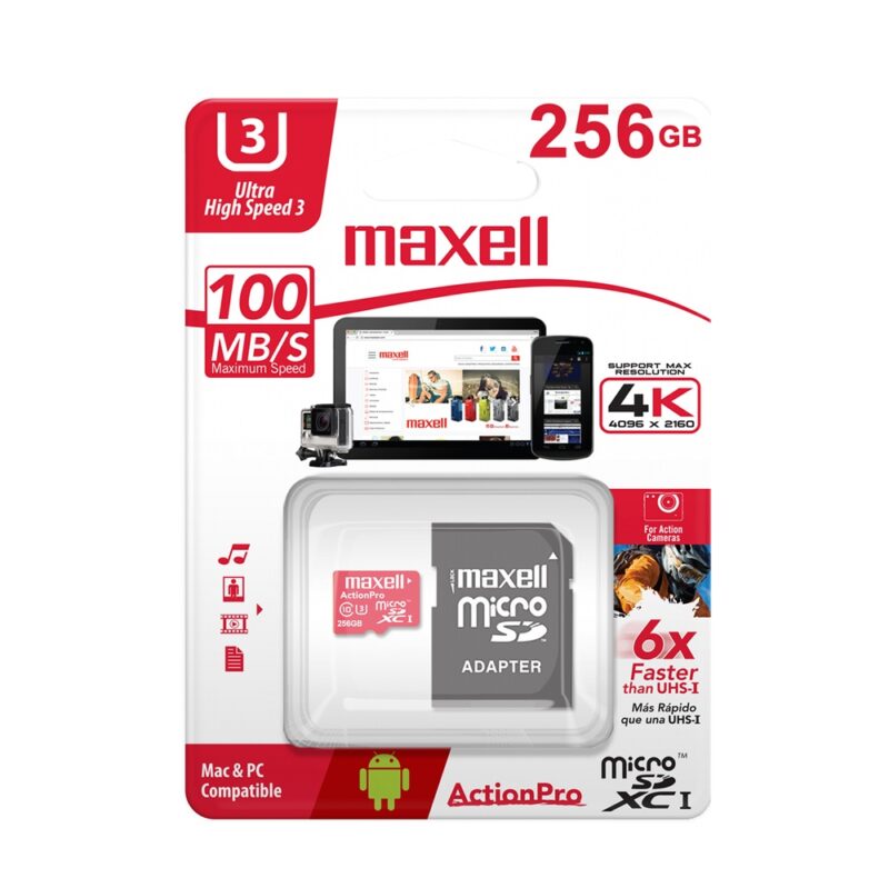 Memoria Maxell MCSD UHS3 4K 256GB