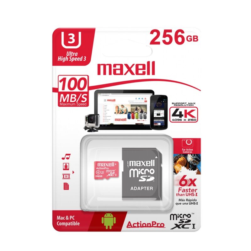 Memoria Maxell MCSD UHS3 4K 256GB
