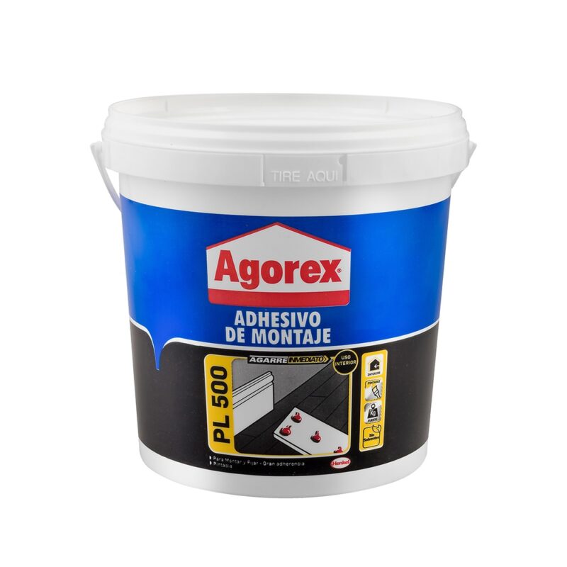 Adhesivo de montaje Agorex PL500 3.8kg galon