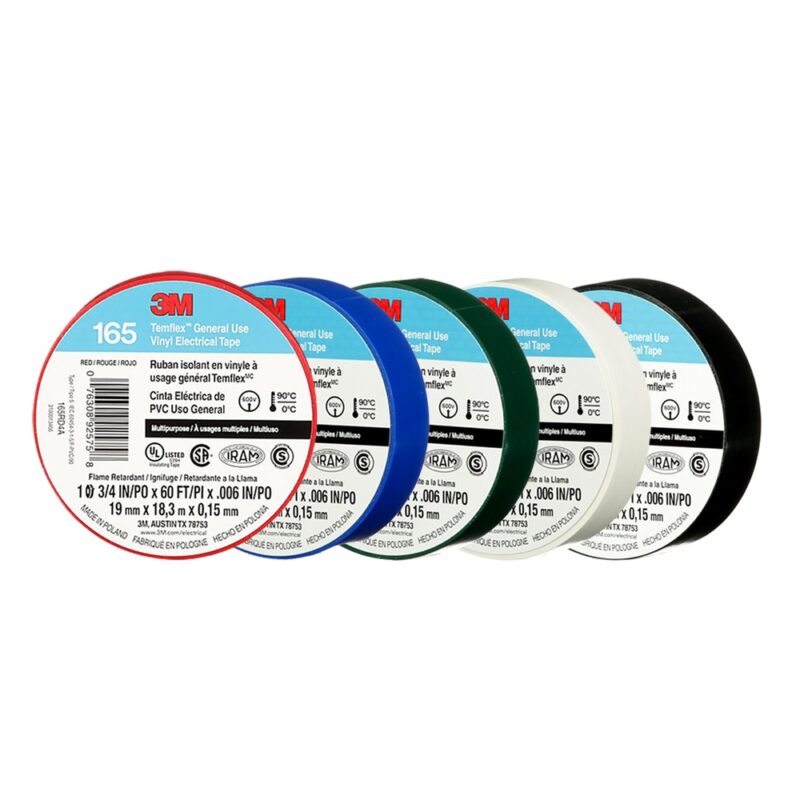 Cinta electrica Temflex 165 3M 19mm x 18mt colores