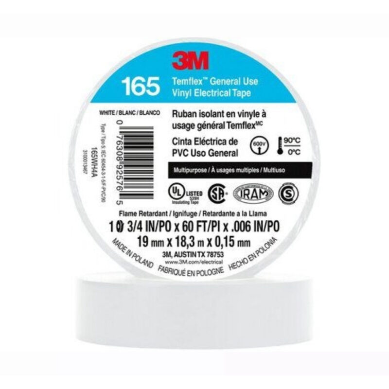 Cinta electrica Temflex 165 3M 19mm x 18mt colores