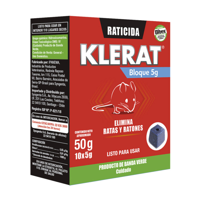 Raticida Klerat bloque 5g x 50g
