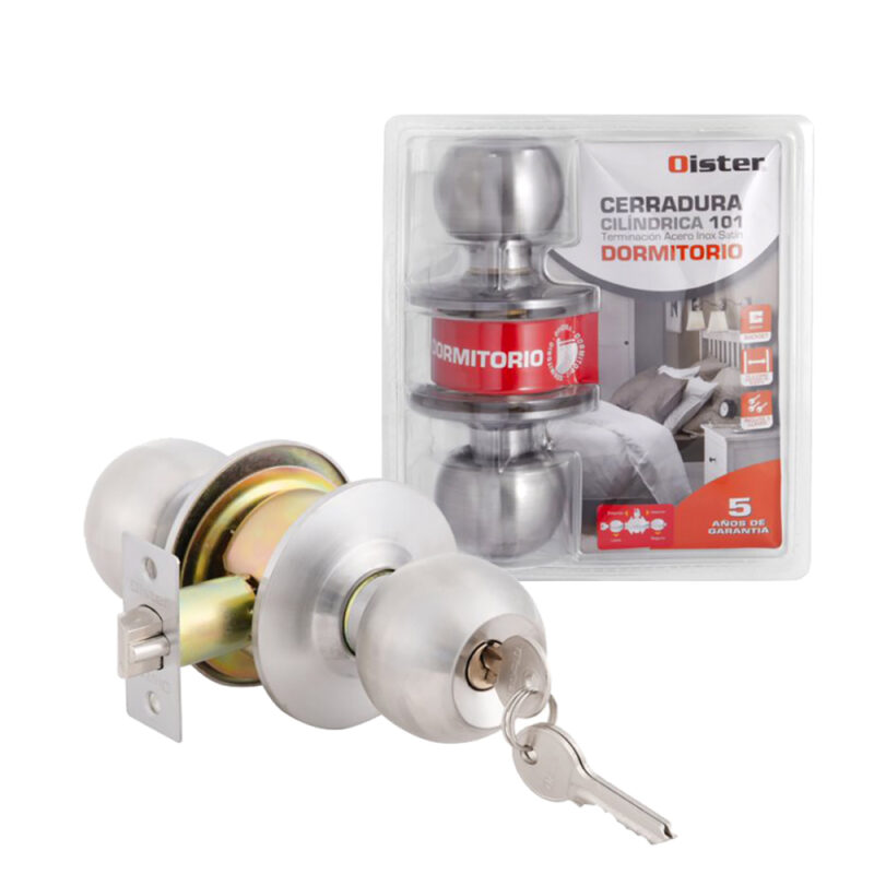 Cerradura cilindrica Oister ball dormitorio inox bt