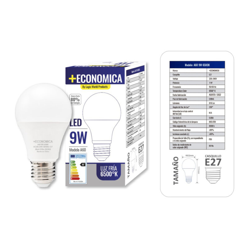 Ampolleta + Economica 9W fria Logic