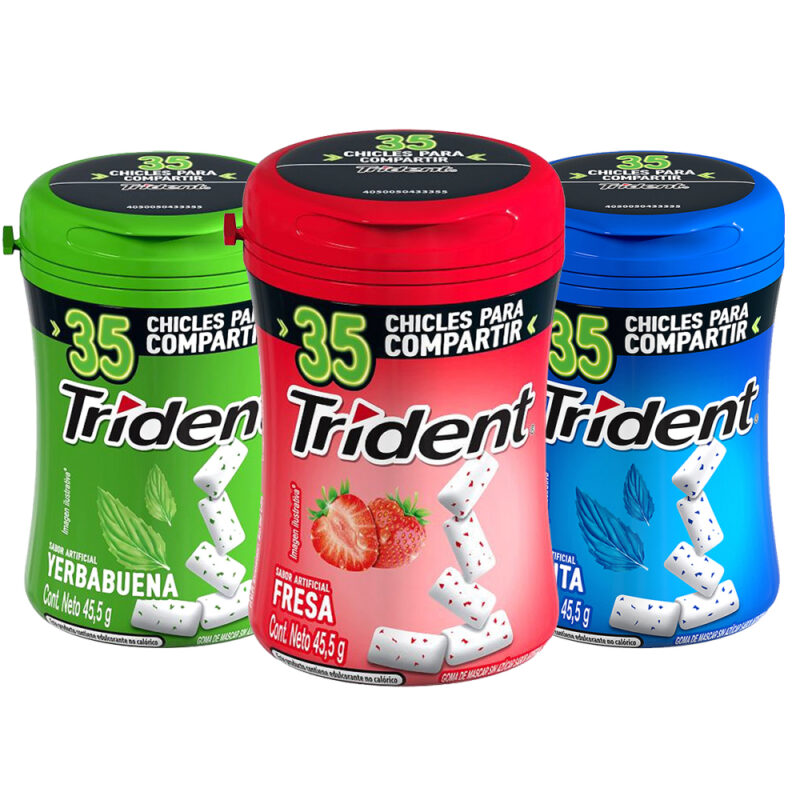 Chicle Trident 35S botella variedades 6x50gr