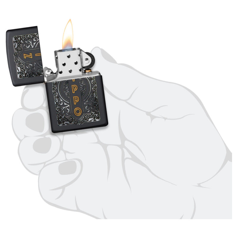 Encendedor Diseño Black logo   Zippo