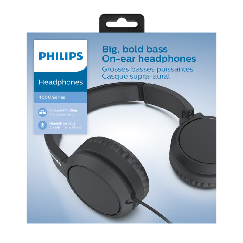 Audifonos Philips Over Ear alambrico manos libres Negro