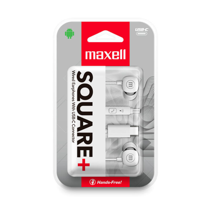 Audífonos In Ear Square USB-C Maxell Blanco