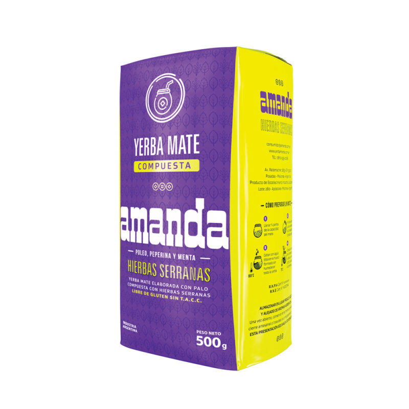 Yerba Mate Amanda con hierbas Serranas 500gr