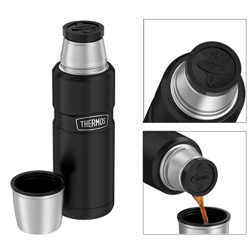 Termo Liquido Thermo King 470ml Negro Acero inoxidable