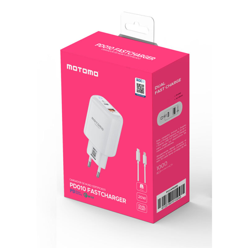 Cargador Motomo PD 010 cable Tipo C