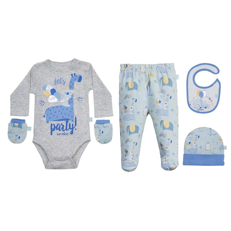 Set Recién Nacido Bambino 5 Piezas 0-3 meses