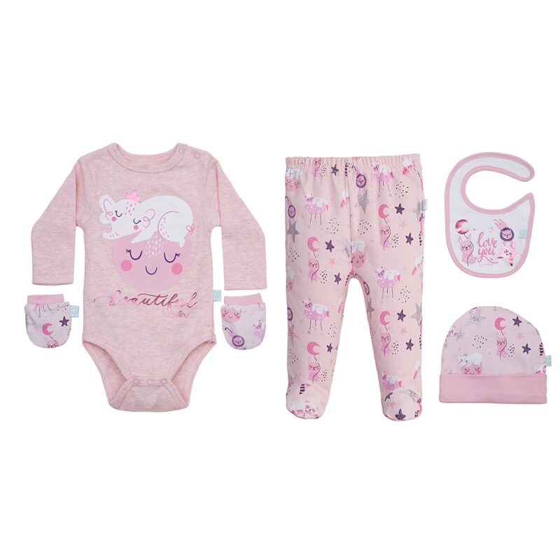 Set Recién Nacido Bambino 5 Piezas 0-3 meses