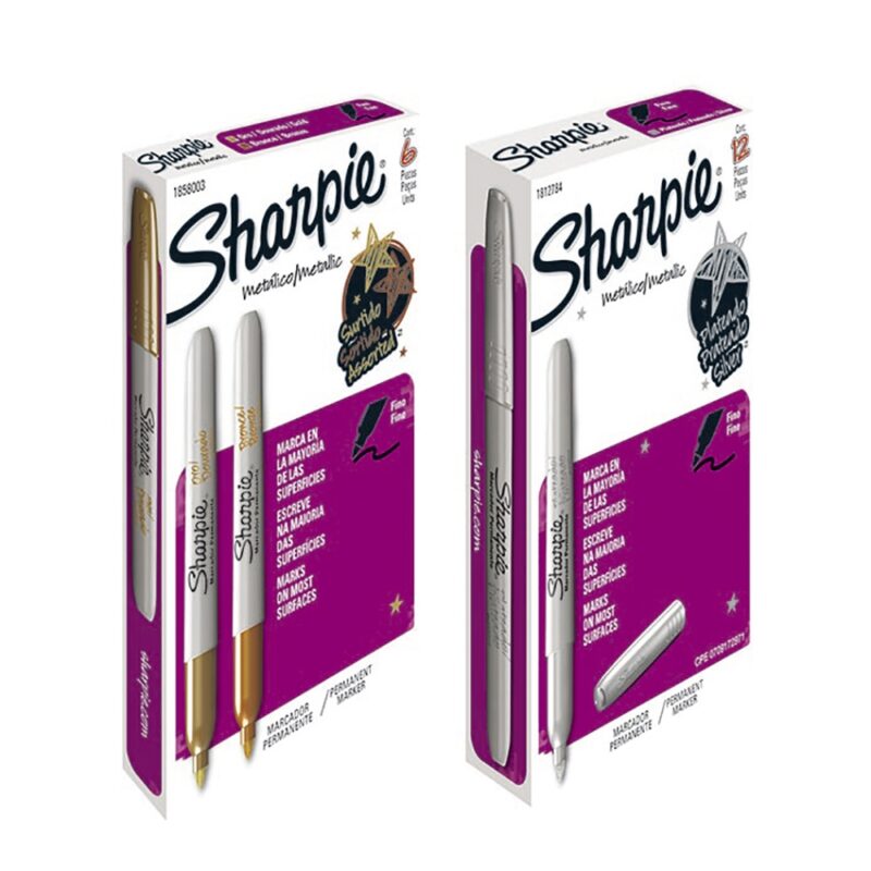 Marcador Sharpie pta fina color metalico x12ud