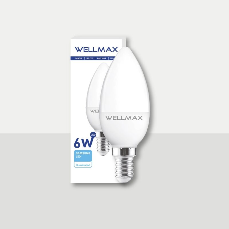 Ampolleta led Wellmax 6w vela C37 variedad