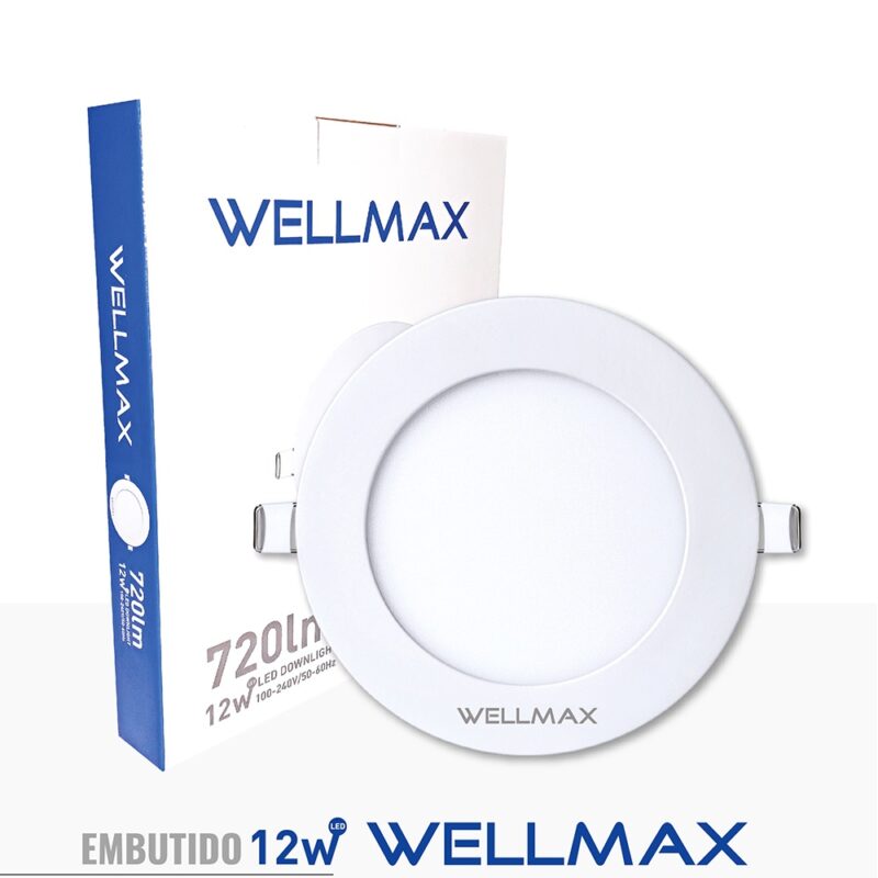 Panel led embutido Wellmax 12wredondo variedad