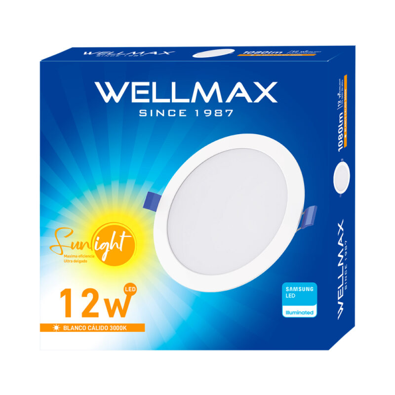 Panel led embutido Wellmax 12wredondo variedad