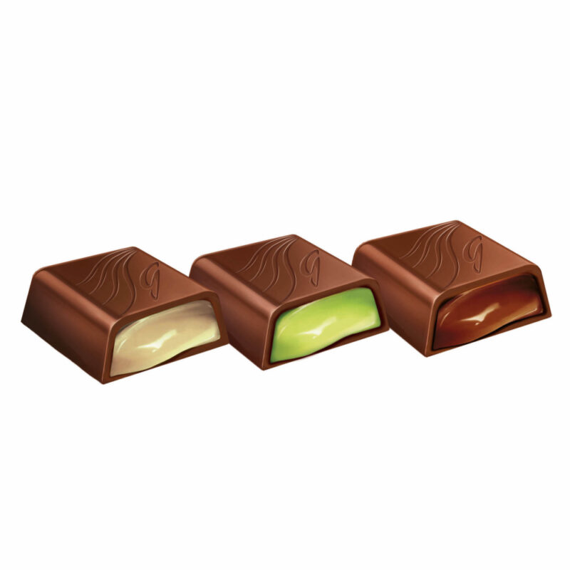 Estuche seleccion cuadraditos  rellenos 200g