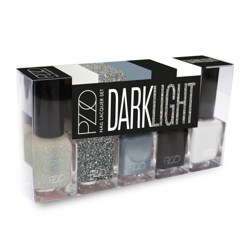 Set Petrizzio 5 esmaltes uñas darklight nail lacquer