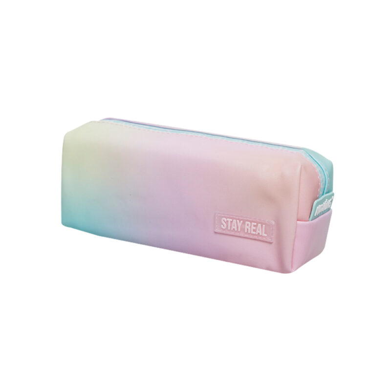 Estuche de PU rectangular colores pasteles 21x7x7 cm