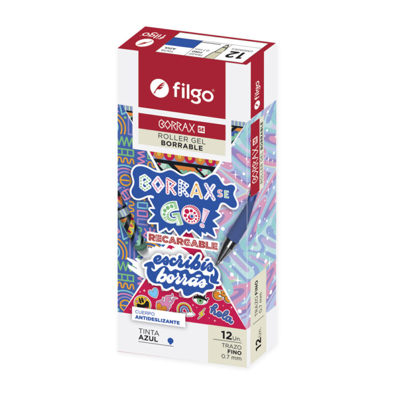 Bolígrafo gel borrable Azùl Caja 12 azul (Vta x Un) Diseños
