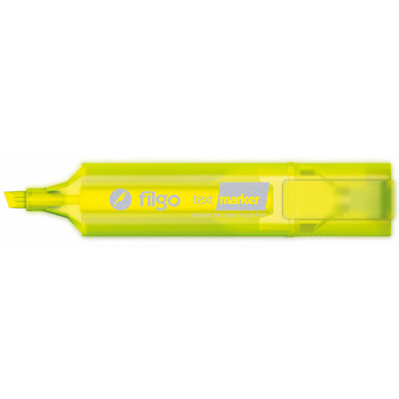 Destacador punta biselada x 12 Amarillo fluor