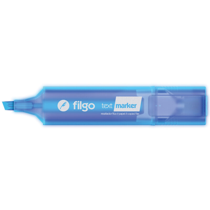Destacador punta biselada x 12 celeste fluor
