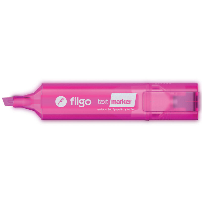 Destacador punta biselada x 12 Rosa fluor