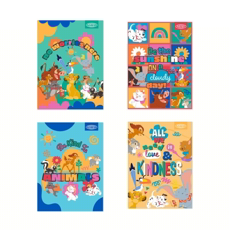 Cuaderno College Disney 100hj matemat. 7mm x10ud Diseños