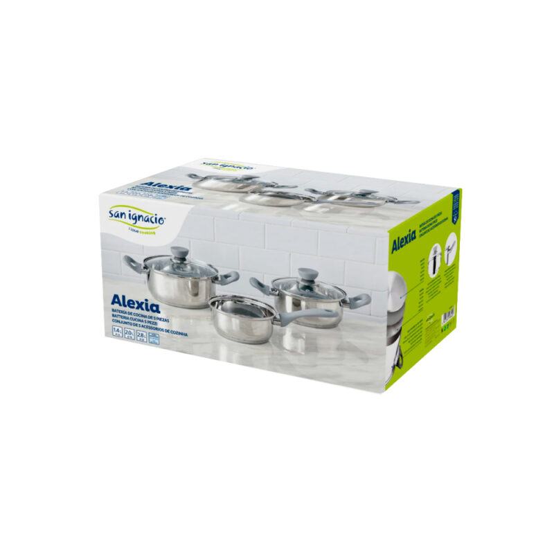 Set Bateria de cocina Bergmer acero inoxidable 5 piezas