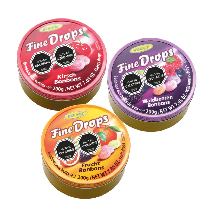 Lata caramelo Woogie fine drops 200g