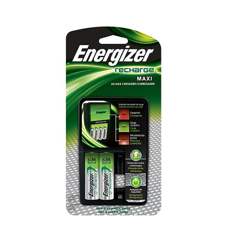 Cargador maxi Energizer AA /AAA con 2 pilas AA 2000 mah