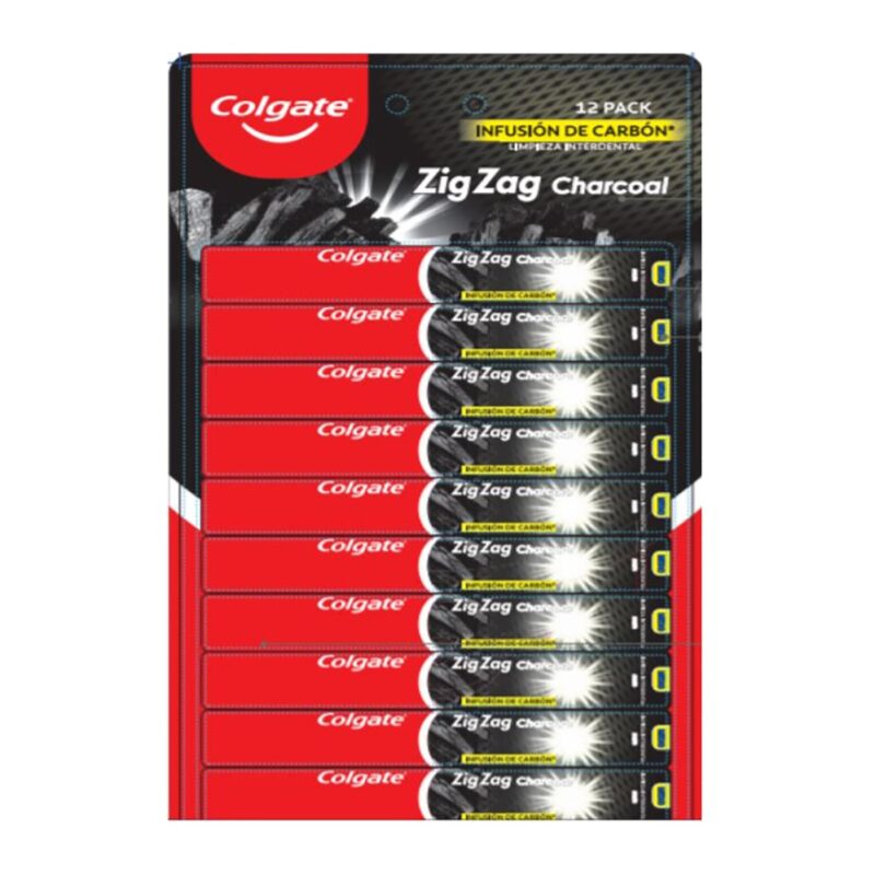 Cepillo Colgate zig zag charcoal tira x12ud