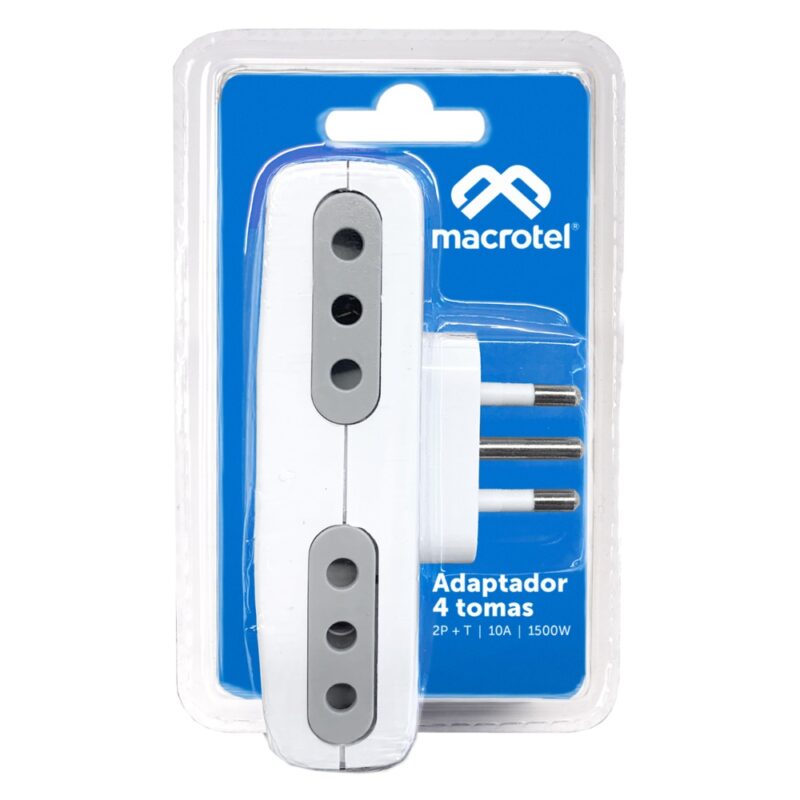Adaptador enchufe Macrotel 10A 4 socket