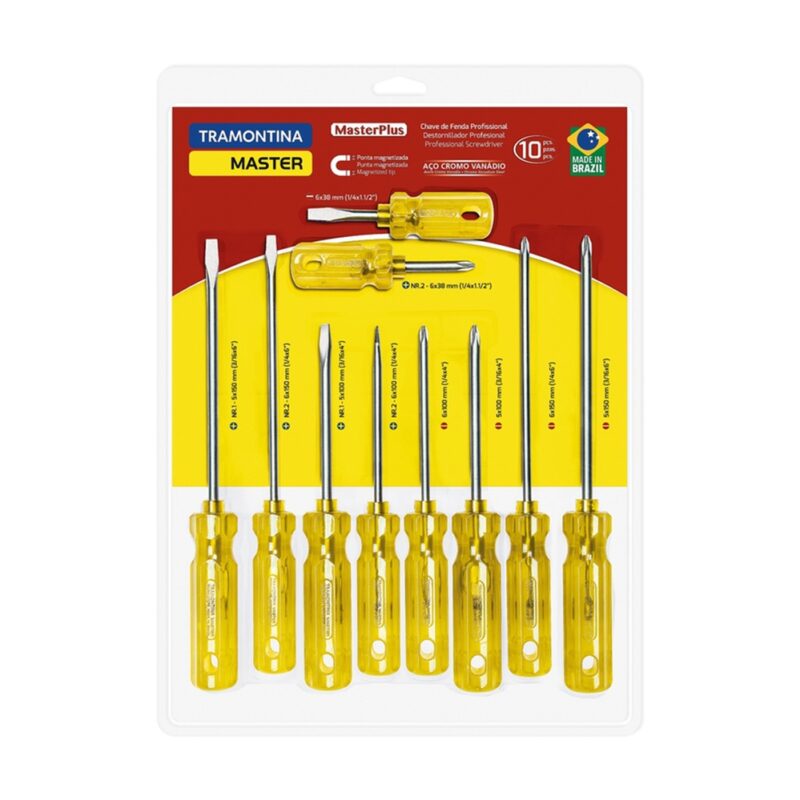 Juego destornilladores 10masterplus 10pzs Tramontina