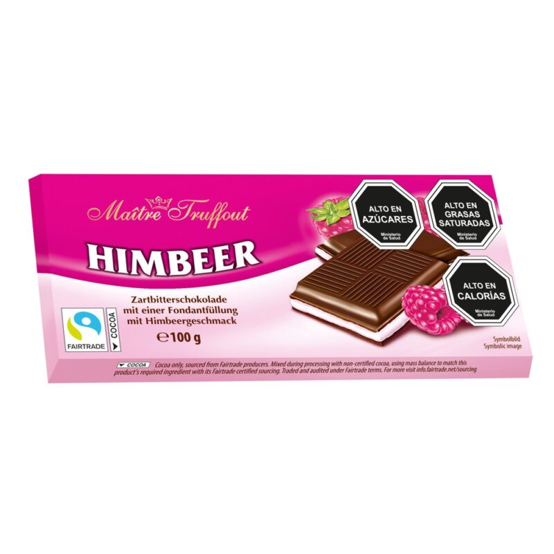 Tableta bitter Maitre truffout rellena frambuesa 100g
