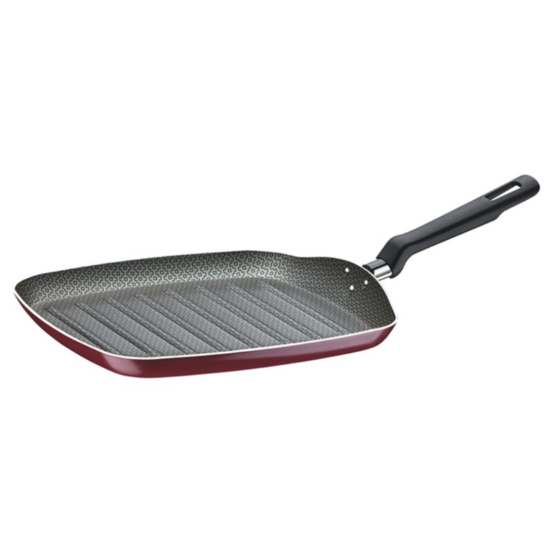Bistequera Tramontina 24cm roja de aluminio y antiadherente