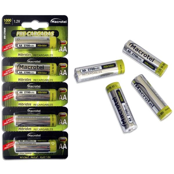 Pila recargable Macrotel híbrida tira AAx5 2700 mah