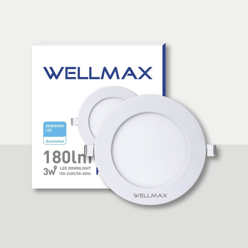 Panel led embutido Wellmax 3w redondo luz fria