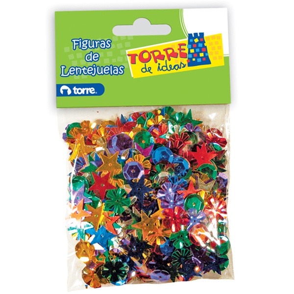 Figura lentejuelas Torre surtidas 28grx1ud