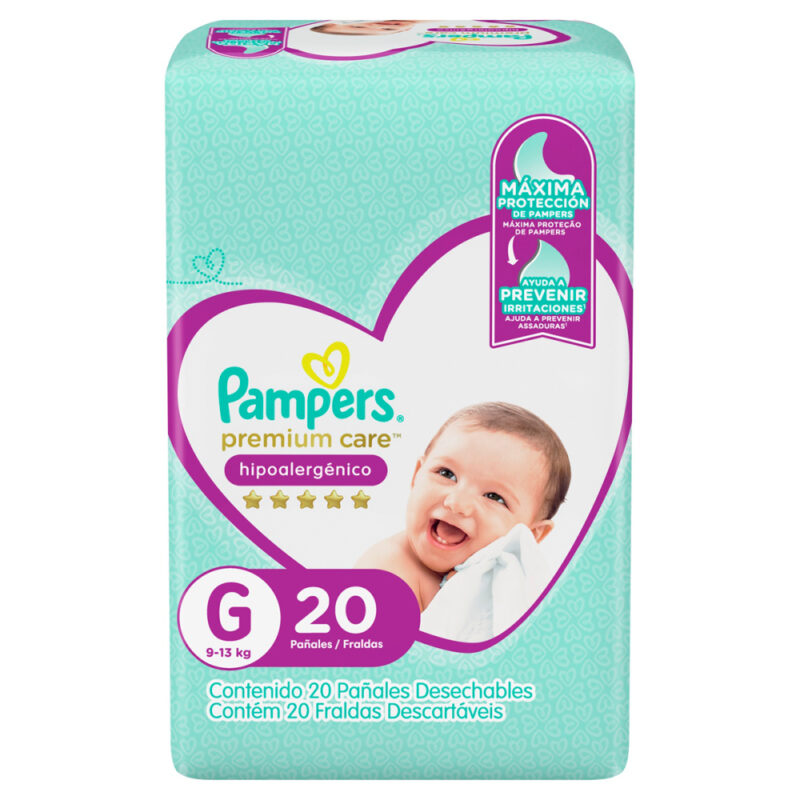 Pañal Pampers premium care G x20ud