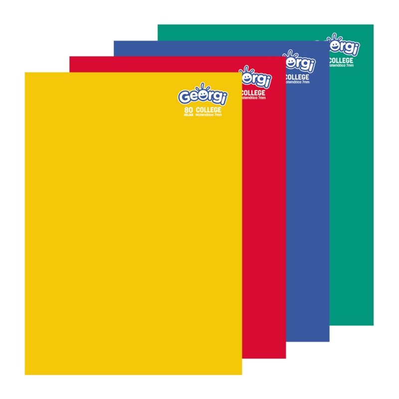 Cuaderno Georgi College 80 Hj matemáticas 7mm x10ud