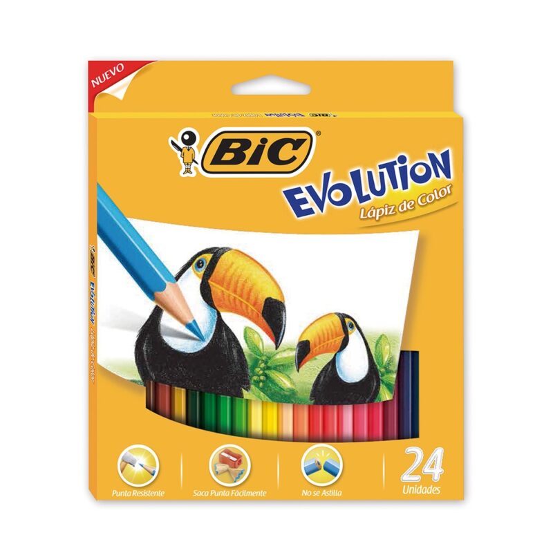 Lápiz color Bic evolution largo colores x24ud