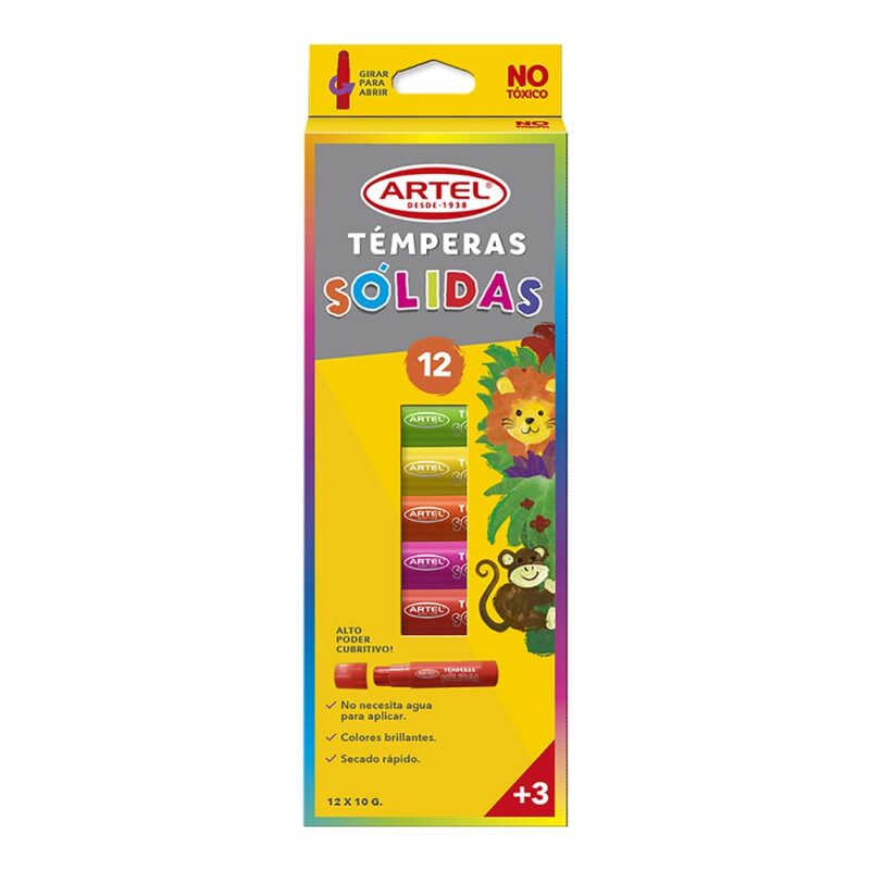 Tempera solida Artel 12 colores