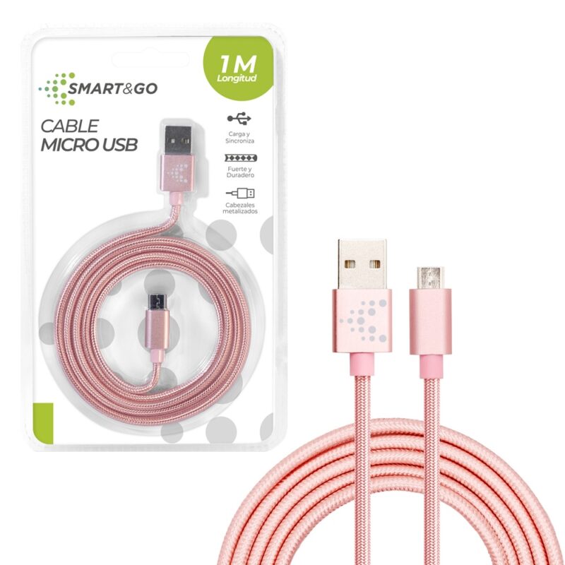 Cable micro USB Smart & go 1m oro rosa