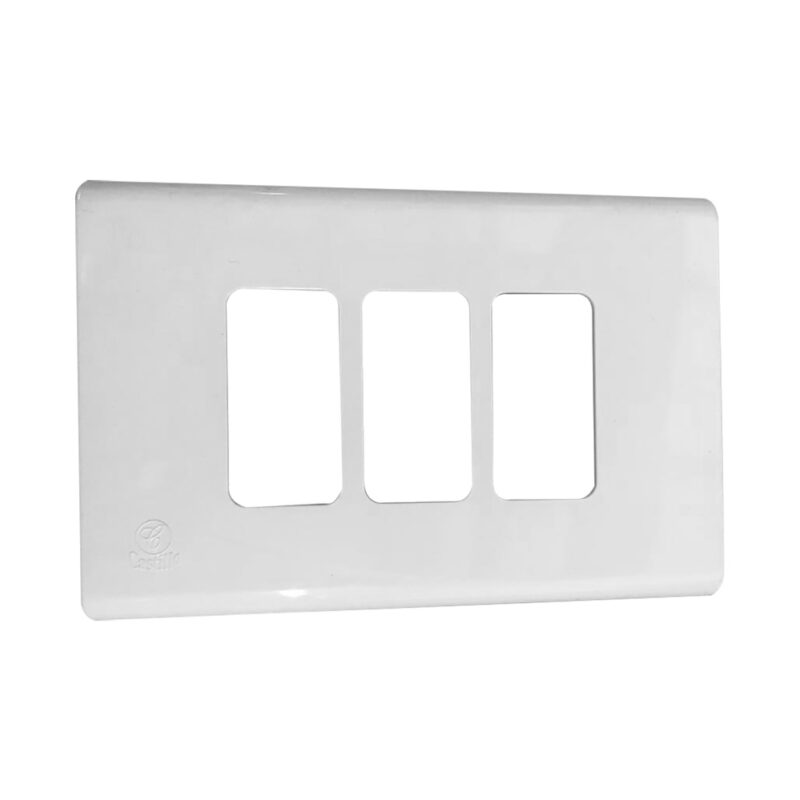 Placa nevada Castillo 3 puesto con soporte blanco