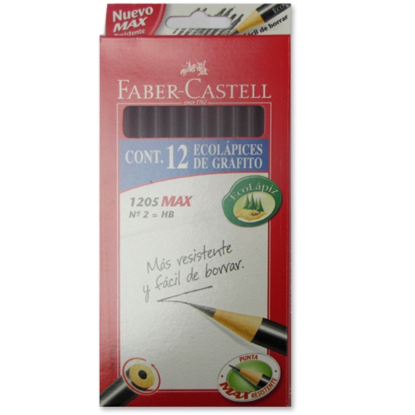 Lápiz grafito Faber-Castell redondo HB n°2 x12ud