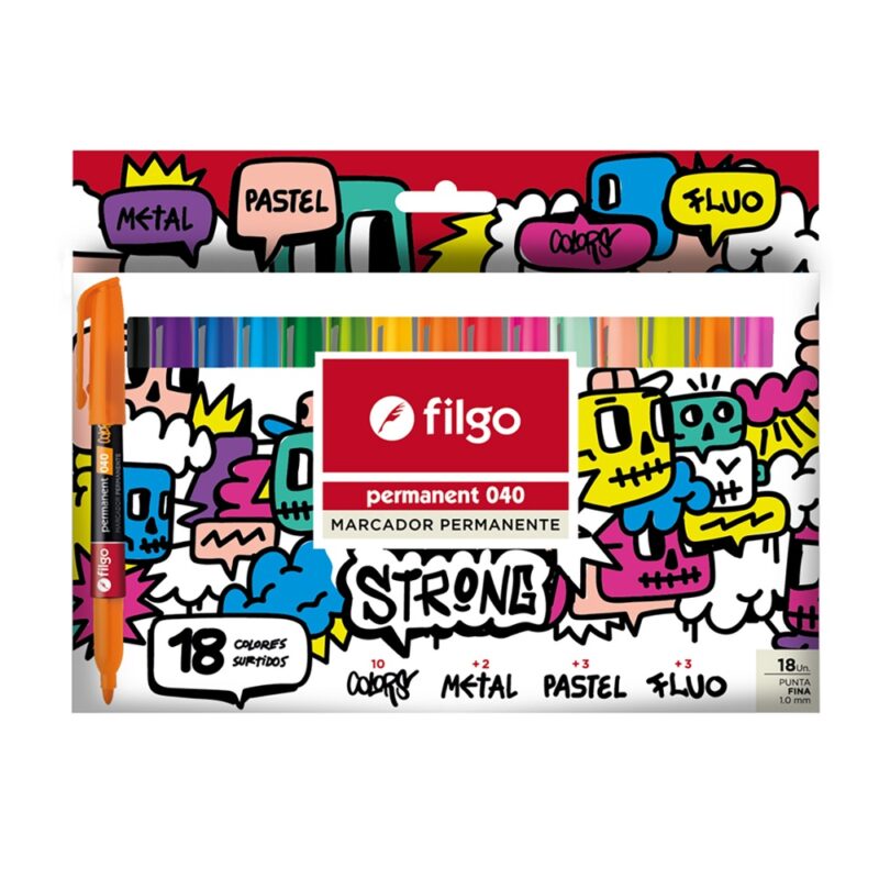 Marcador permanente 040 Strong/ Estuche 18 surtido