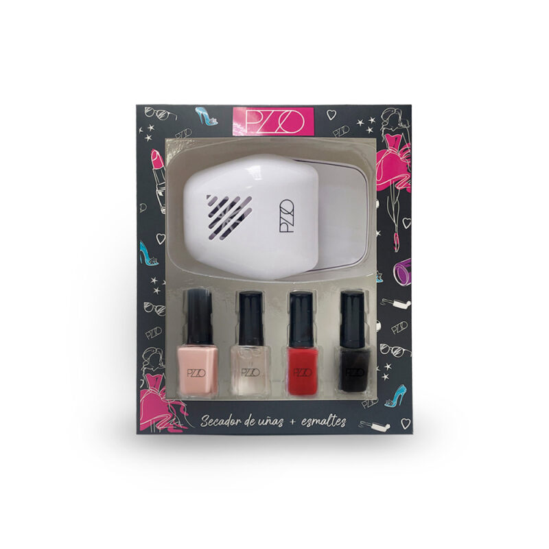 Estuche Petrizzio set 4 esmaltes+secador de unas